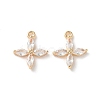 Real 18K Gold Plated Brass Cubic Zirconia Charms X-KK-R037-157G-1