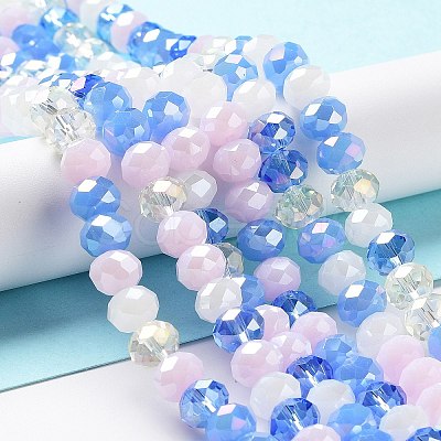Glass Beads Strands EGLA-A034-M8mm-18-1