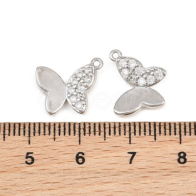 Brass Micro Pave Clear Cubic Zirconia Pendants CU-CBAFB7D-02P-1