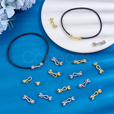 20Pcs 2 Colors Brass Hook and S-Hook Clasps KK-ME0002-92-1