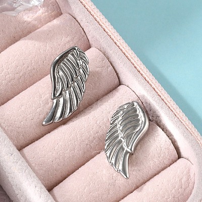 304 Stainless Steel Wing Clip-on Earrings EJEW-B116-04P-1