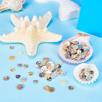 150Pcs 3 Styles Natural Akoya Shell Flat Round Charms BSHE-TA0001-09-1