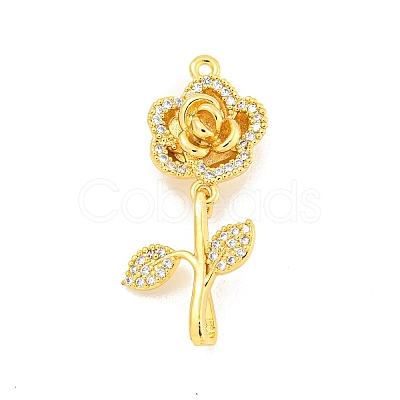 Brass Micro Pave Clear Cubic Zirconia Pendants KK-B096-03G-1