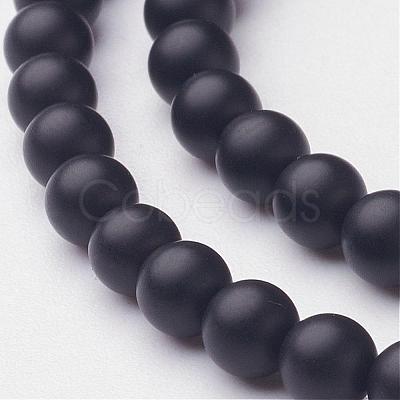Natural Black Agate Beads Strands G-D543-4mm-1