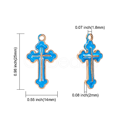 120Pcs 8 Colors Alloy Enamel Pendants ENAM-CJ0001-84-1