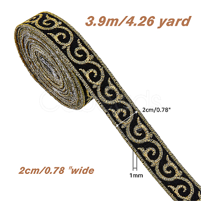Chinese Style Lace Embroidery Cloth Ribbons OCOR-WH0067-69A-1