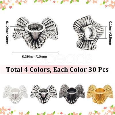 120Pcs 4 Colors Tibetan Style Alloy Beads FIND-SC0017-92B-1
