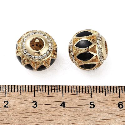 Golden Plated Alloy Enamel European Beads FIND-E046-10G-01-1