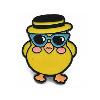 Yellow Chicken Enamel Pins JEWB-R054-01EB-02-1