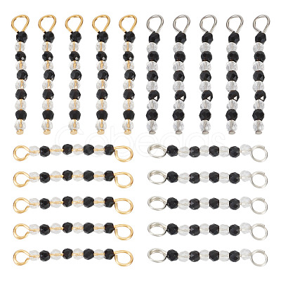 Transparent Glass Beads Connector Charms PALLOY-TA00135-1