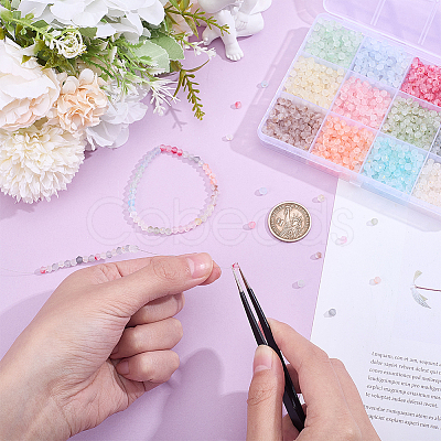 2400Pcs 12 Colors Frosted Glass Beads FGLA-ME0001-01-1