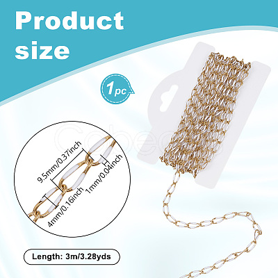 Stainless Steel Enamel Curb Chains CHS-WH0009-07G-01-1