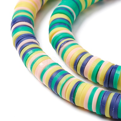 Handmade Polymer Clay Beads Strands CLAY-R089-8mm-T028-1