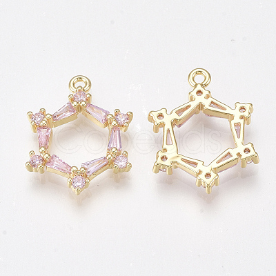 Brass Cubic Zirconia Pendants KK-T038-502A-1