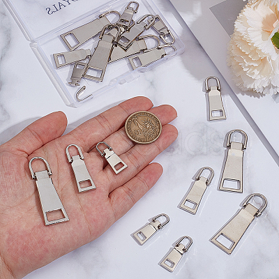 18Pcs 3 Styles Alloy Zipper Pull Tabs FIND-CY0001-83P-1