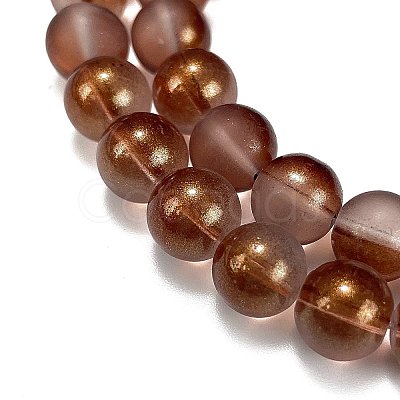 Frosted Transparent Glass Bead Strands GLAA-P065-10mm-13-1