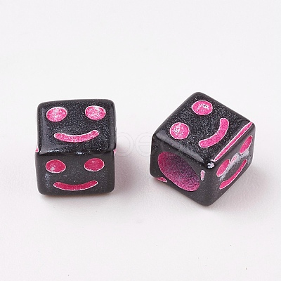Black Craft Acrylic Beads MACR-SZ0001-36A-1