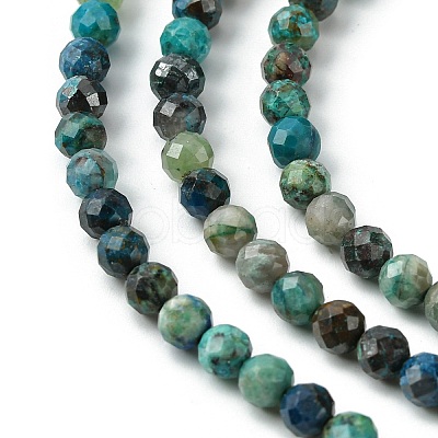 Natural Chrysocolla Beads Strands G-Z034-A03-03-1