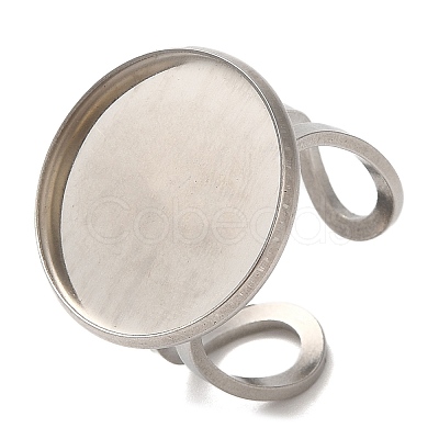 Non-Tarnish 304 Stainless Steel Open Cuff Findings STAS-R123-02D-P-1