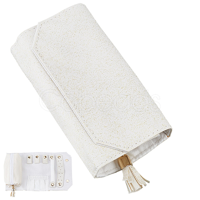 Imitation Leather Glitter Powder Travel Jewelry Storage Rolls for Earrings Rings Bracelets Necklaces ABAG-WH20005-74B-1