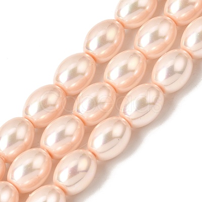 Electroplated Shell Pearl Beads Strands BSHE-B008-07B-1