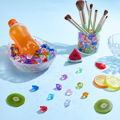 250Pcs 10 Colors Irregular-shape Acrylic Rhinestone DIY-PH0033-89-1