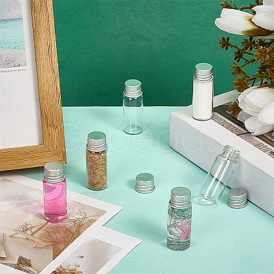 Glass Bead Storage Tubes with Aluminum Screw Lid AJEW-WH0818-009-1