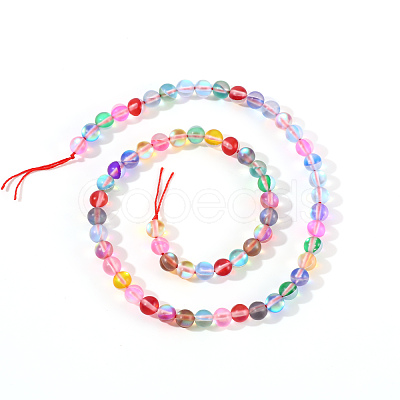 Synthetic Moonstone Beads Strands G-S283-10mm-M-1