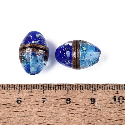 Luminous Handmade Gold Sand Lampwork Beads FOIL-N035-01A-1