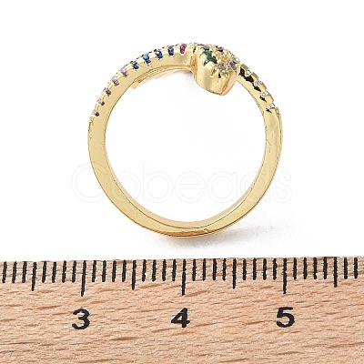 Brass Micro Pave Cubic Zirconia Cuff Rings RJEW-S044-049-1