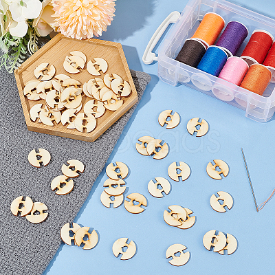 60Pcs Removable Wooden Pom Poms Buttons TOOL-AN0001-01-1