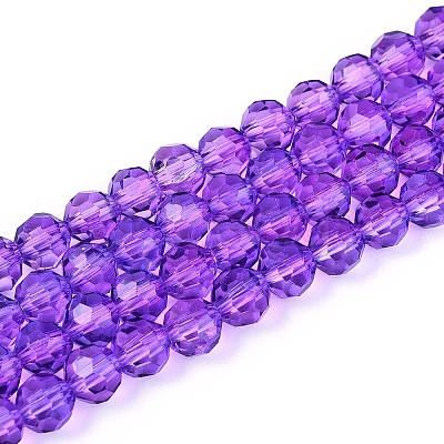 Baking Paint Transparent Glass Beads Strands X-DGLA-A035-T6mm-A11-1