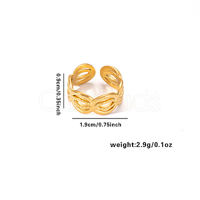 201 Stainless Steel Oval Link Chain Cuff Rings FS-WG16057-07-1