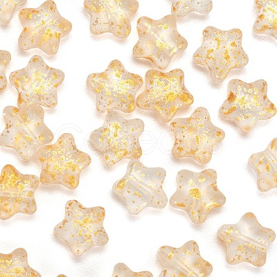 Spray Painted Transparent Glass Beads GLAA-FS0001-01B-1