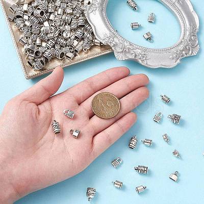 120Pcs 6 Styles Tibetan Style Alloy Cord Ends TIBE-CJ0001-29-1