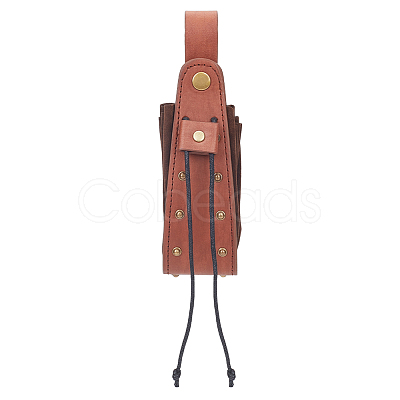 Medieval PU Leather Waist Belt Pouches with Alloy Rivets AJEW-WH0678-30A-1