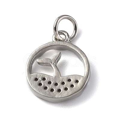 Brass Micro Pave Cubic Zirconia Charms ZIRC-F131-18P-1