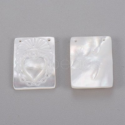 Natural White Shell Mother of Pearl Shell Pendants SHEL-K004-04-1