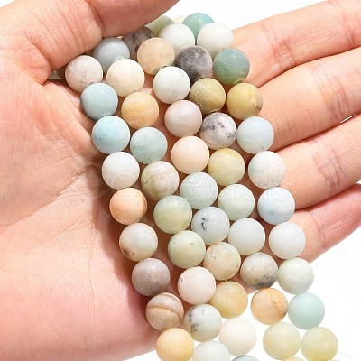 Natural Flower Amazonite Beads Strands G-G692-01F-8mm-1