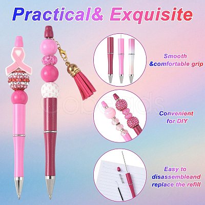 10Pcs ABS Plastic & Iron Ball-Point Pen AJEW-FS0001-41A-1