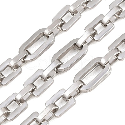 201 Stainless Steel Oval with Square Link Chains CHS-H118-16P-1