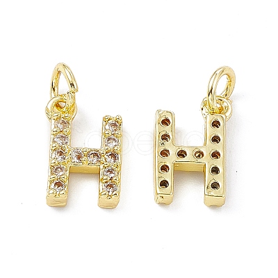 Real 18K Gold Plated Brass Micro Pave Clear Cubic Zirconia Charms KK-E068-VB452-H-1