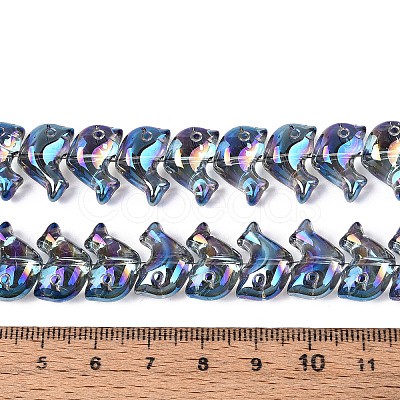 Electroplate Transparent Glass Beads Strands EGLA-N017-06-A03-1