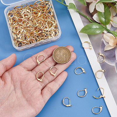 100Pcs 316L Surgical Stainless Steel Leverback Earring Findings STAS-BBC0010-61G-1
