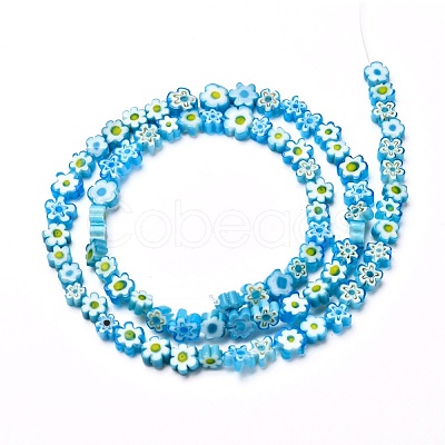 Handmade Millefiori Glass Bead Strands X-LAMP-J035-6mm-09-1