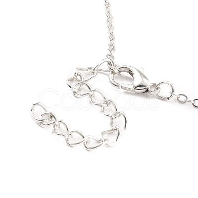 Bird Donut Pendant Necklace for Women NJEW-I113-14P-1