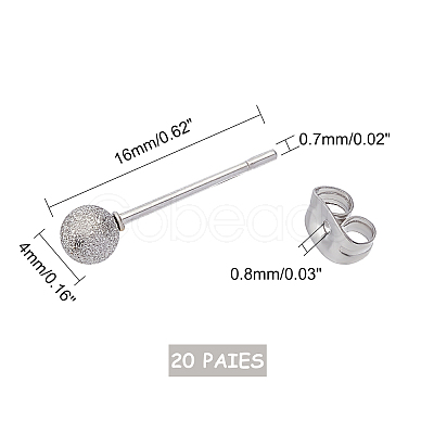 Unicraftale 304 Stainless Steel Ear Studs EJEW-UN0001-11-1