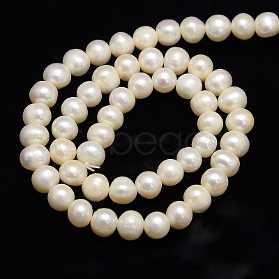 Natural Cultured Freshwater Pearl Beads Strands X-PEAR-L001-F-07-1
