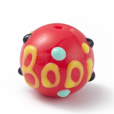 Opaque Painted Glass Beads GLAA-B001-01J-1