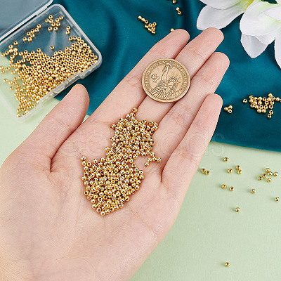 600Pcs Rack Plating Brass Round Spacer Beads KK-PH0005-84-1